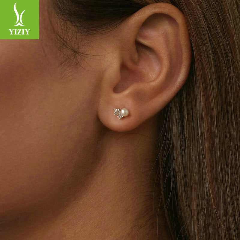 Silver Charm Original Freshwater Pearl Sparkling Moissanite Earnail Elegant Charm s925 Pure Silver Earnail Earaccessory