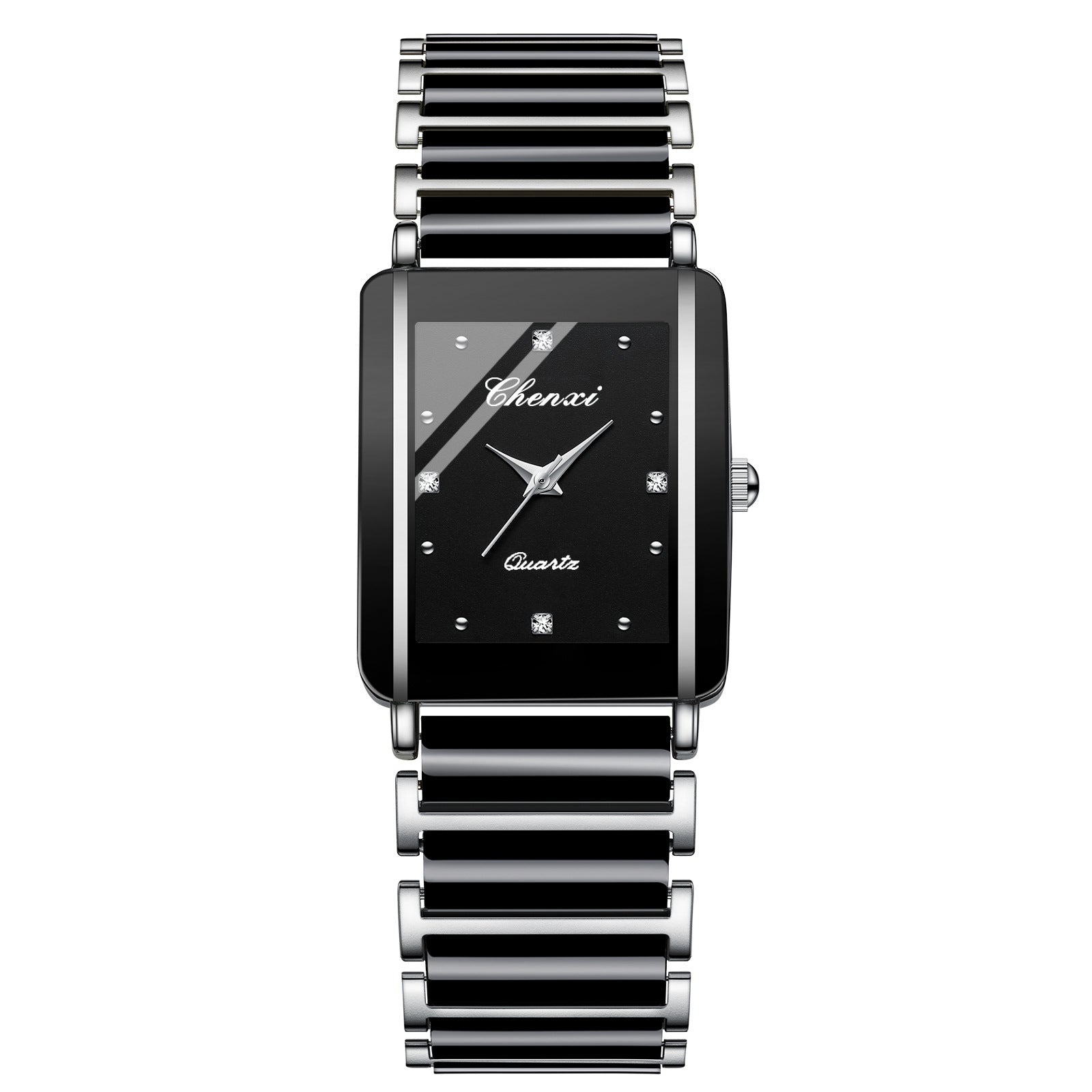 Square Couple Watch for Women and Men Ceramic Quartz Watch