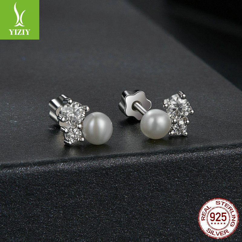 Silver Charm Original Freshwater Pearl Sparkling Moissanite Earnail Elegant Charm s925 Pure Silver Earnail Earaccessory